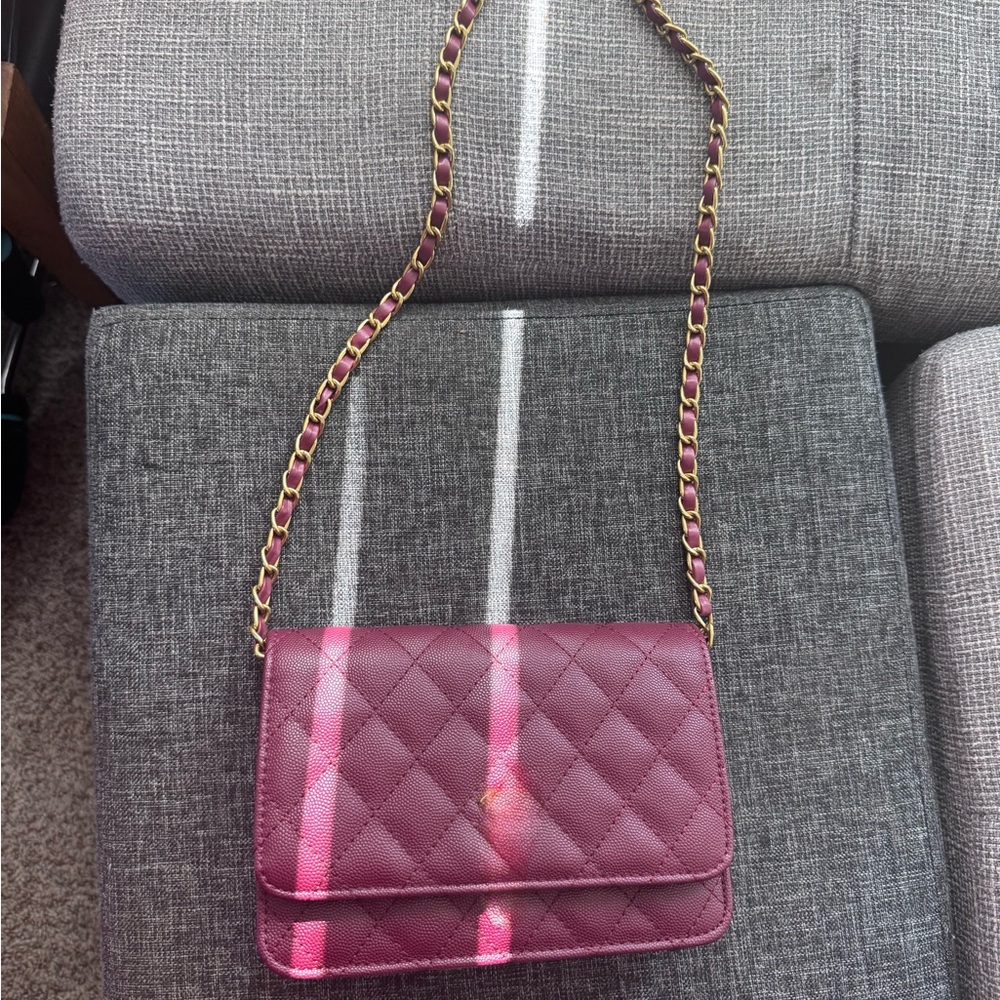 Quilted Burgundy Crossbody Bag